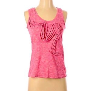 Little Yellow Button Anthropologie Winding Tank Small Pink Ruffled Cotton